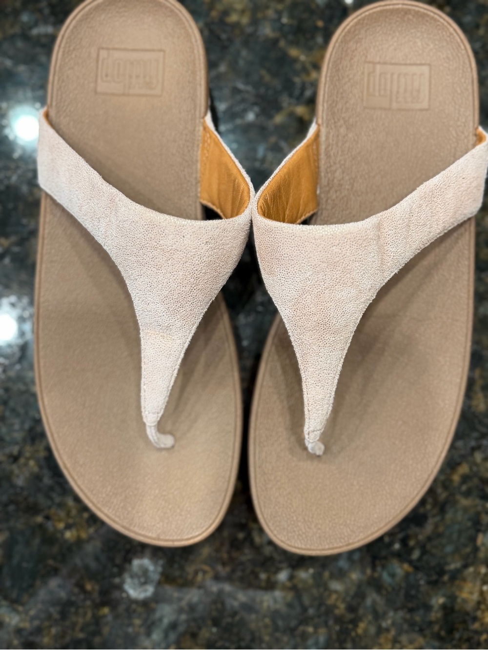 FitFlop Women's Suede Thong Sandals - Pink Gold- 9